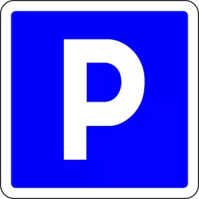 znak drogowy parking pokolorowany