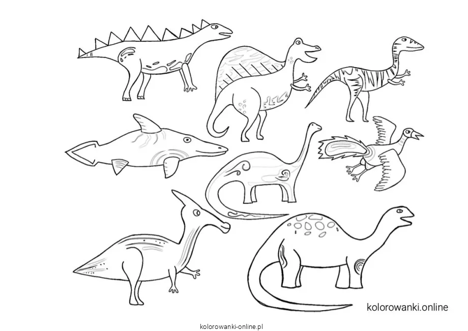 dinozaury na kolorowance