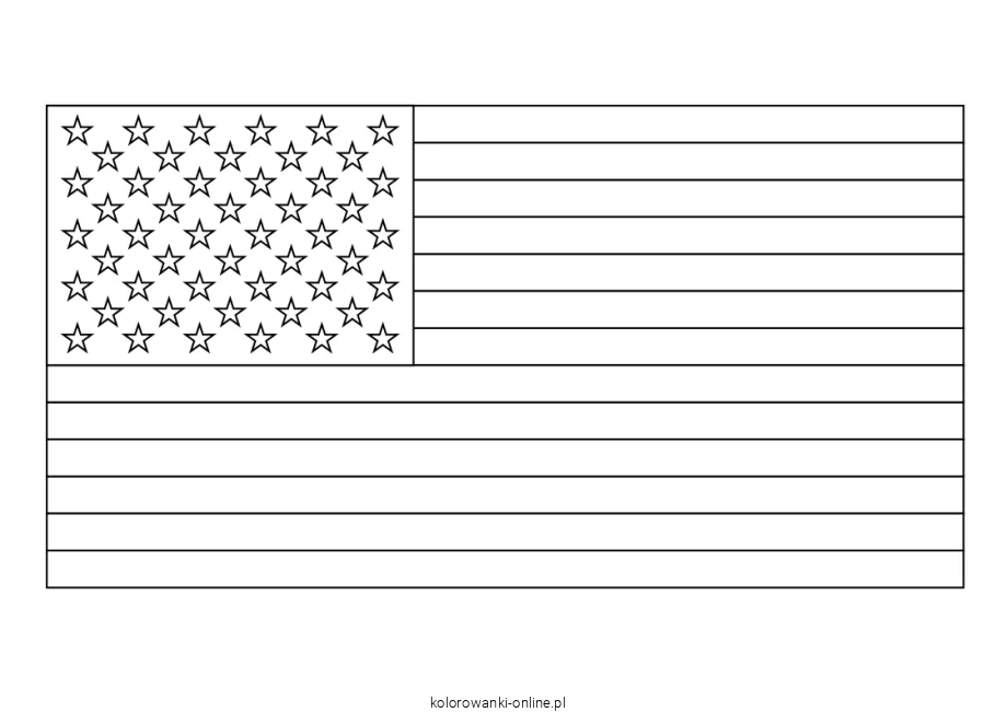 flaga USA kolorowanka