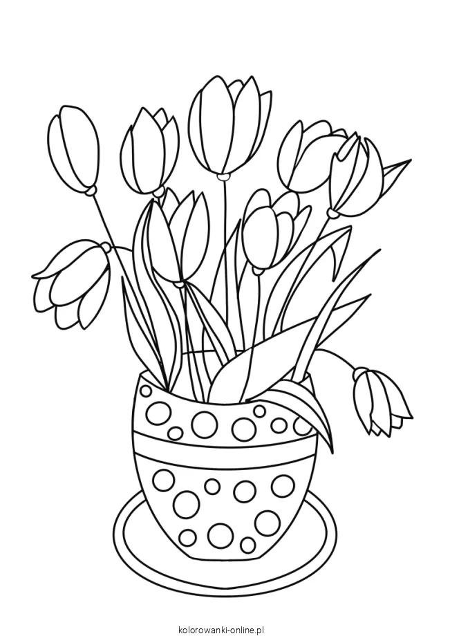 tulipany kolorowanka do druku