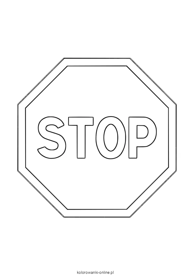 znak drogowy stop kolorowanka