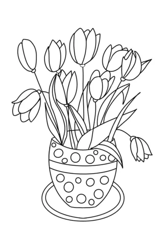 tulipany kolorowanka do druku