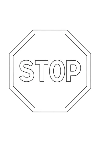 znak drogowy stop kolorowanka