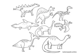 dinozaury na kolorowance
