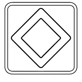 znak drogowy droga z pierwszeństwem kolorowanka