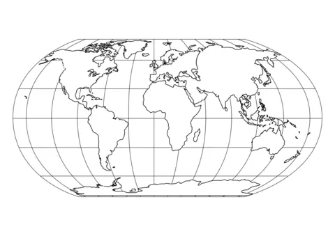kontynenty na mapie kolorowanka