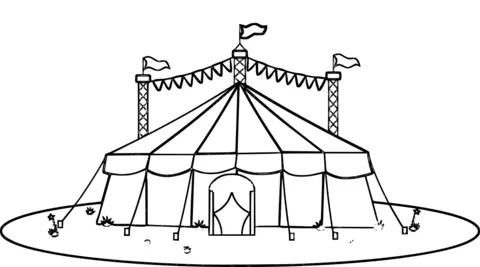 namiot cyrku kolorowanka