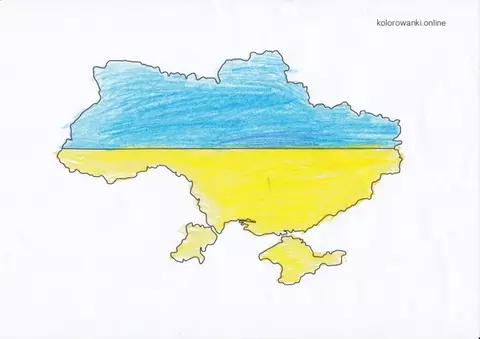 ukraina mapa pokolorowana