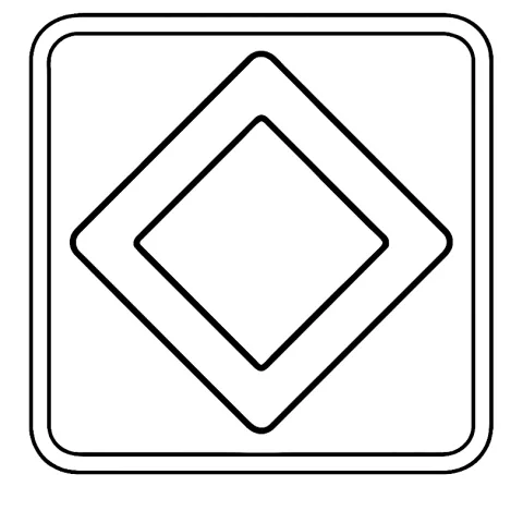 znak drogowy droga z pierwszeństwem kolorowanka